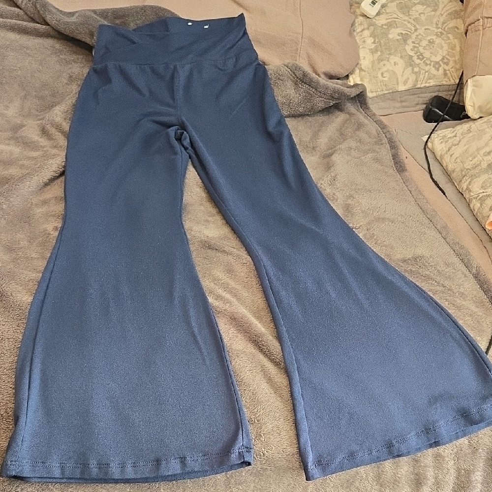 Kids Navy Flared Casual Pants